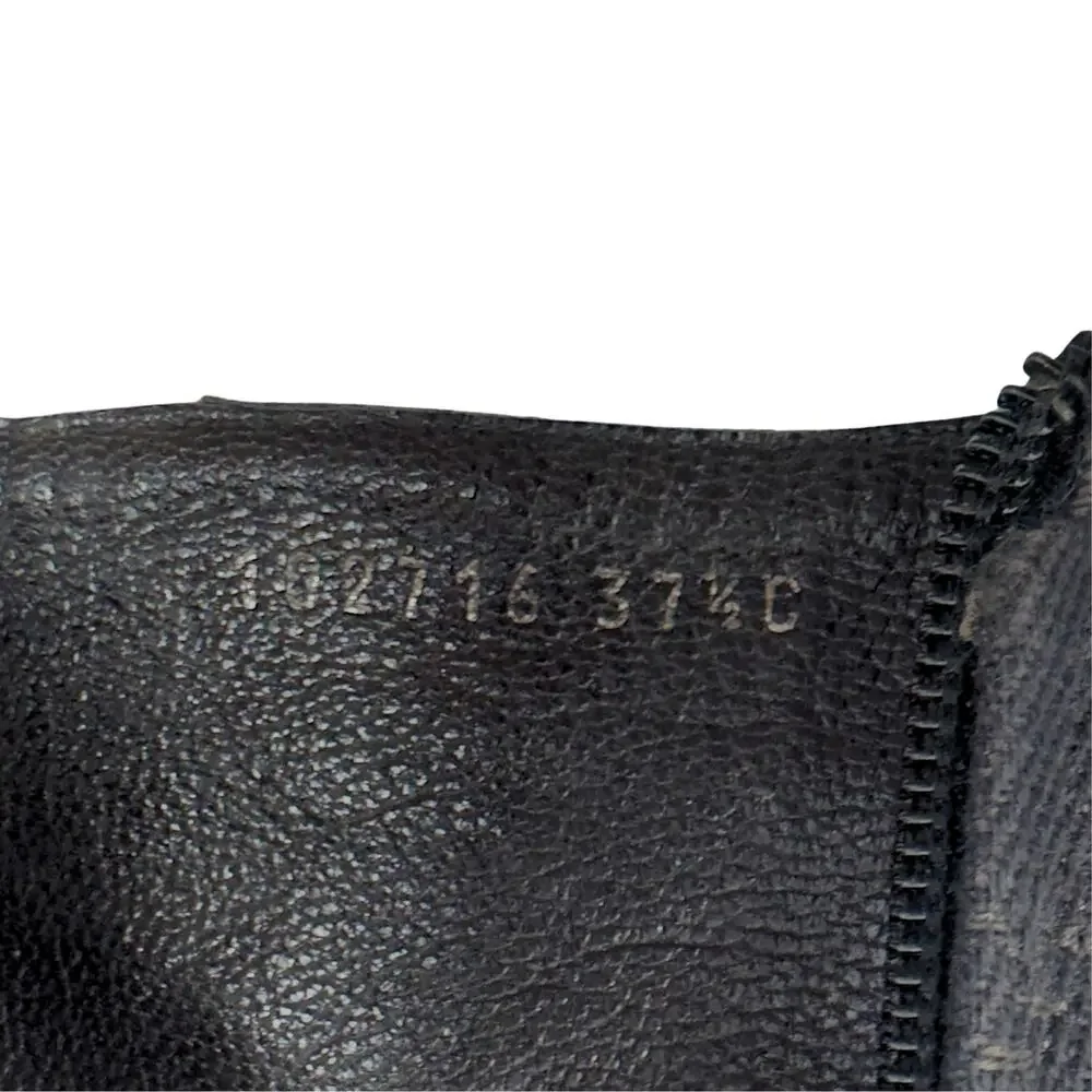 Gucci Boots Knee High Tall Brown Monogram GG‎ Logo Western Cowboy Heels 37.5